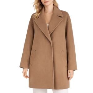 Express Wool Blend Cocoon Coat Snap Button Camel Tan Size L